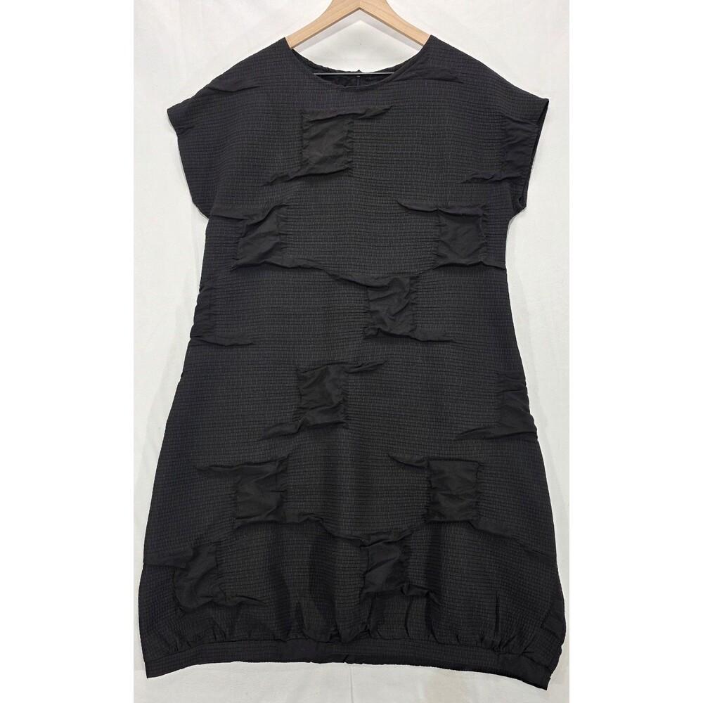 Kozan Black Simona Dress 3D Patchwork Oversized Lagenlook Avant Garde Art XS